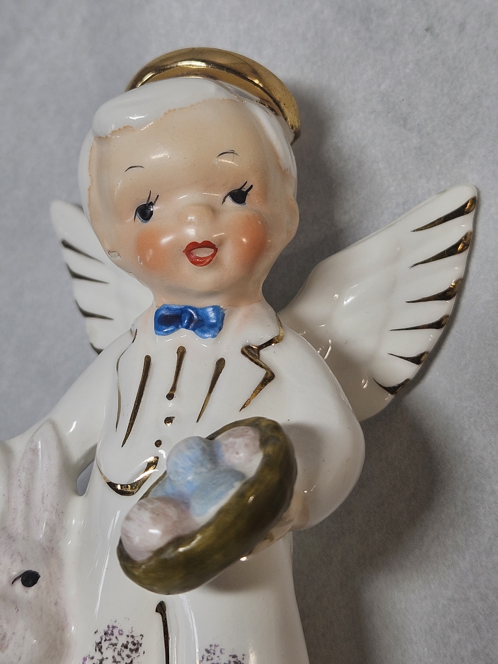Vintage Napco A1920 April Birthday Month Boy Angel Porcelain Figurine - Picture 8 of 9